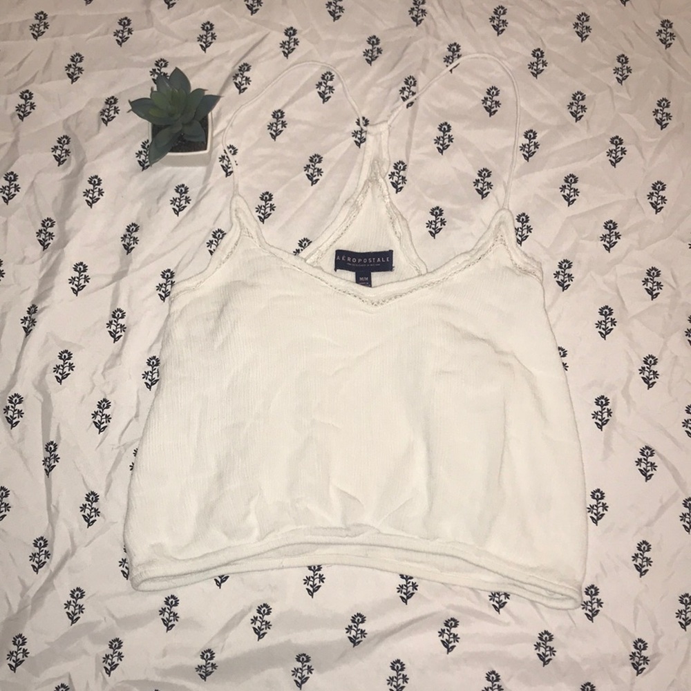 Aéropostale White Cropped Tank